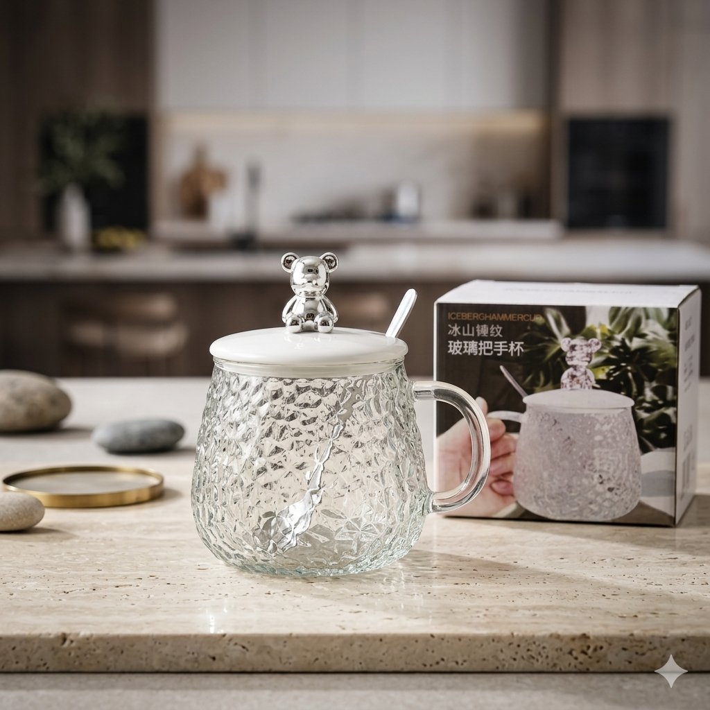 mug en verre texturé